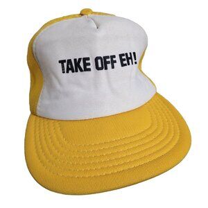 TAKE OFF EH! Canada Hat Snapback Baseball Vintage 80s Cap Retro youth Trucker